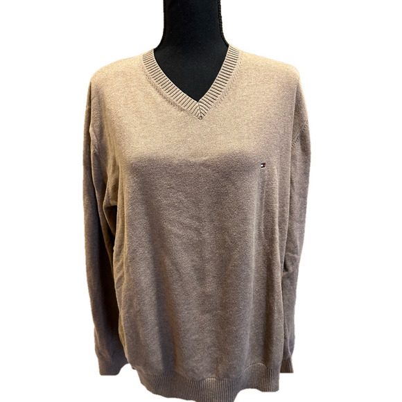 Tommy Hilfiger Other - MENS TOMMY HILFIGER BROWN LONG SLEEVE V NEXK SWEATER
